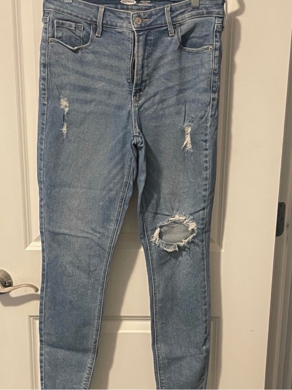 Women's Skinny Jeans Trio - Dark Blue, Medium Blue, Light Blue Distressed - Picture 5 of 11
